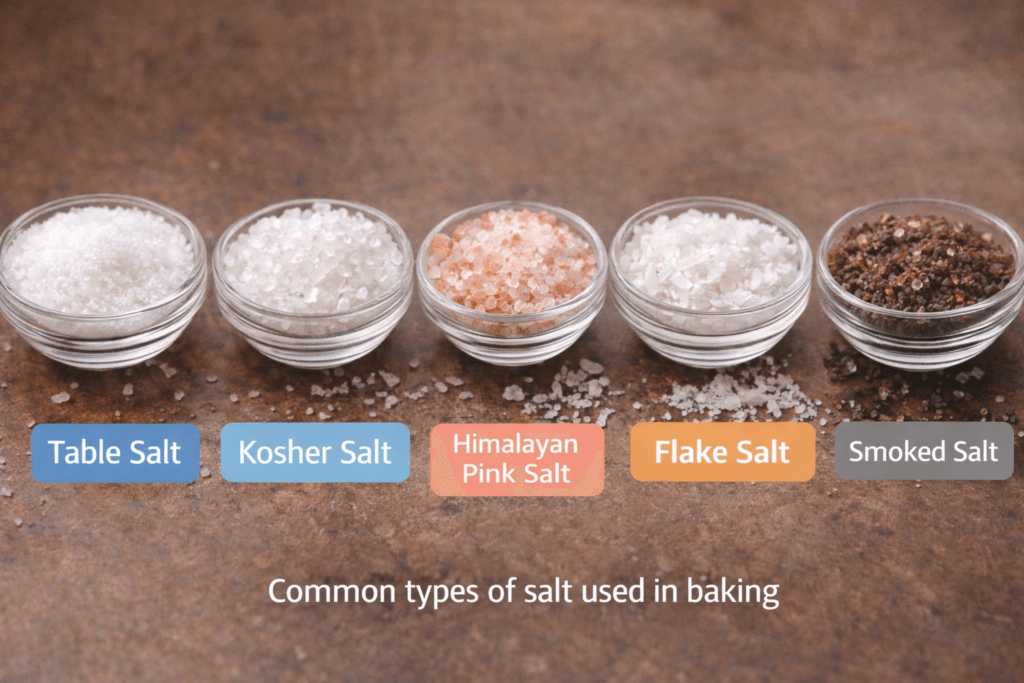 베이킹 소금 종류 5가지 비교 이미지