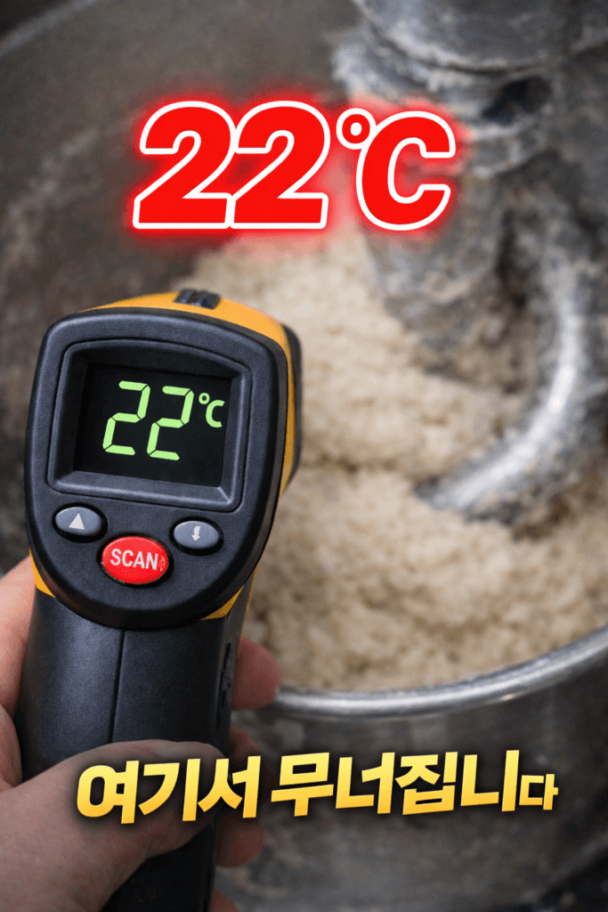 반죽 온도 대량 믹싱