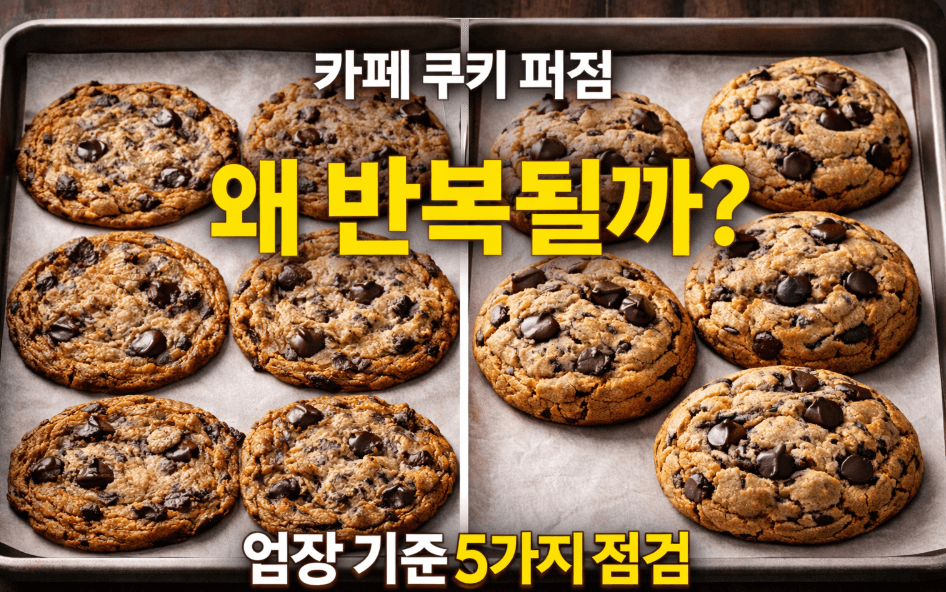 카페 쿠키 퍼짐 업장 기준 점검 이미지