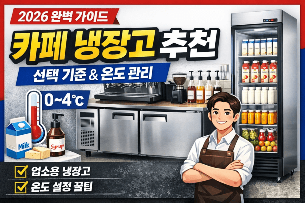 카페 업소용 냉장고 추천과 테이블형 냉장고 예시 이미지