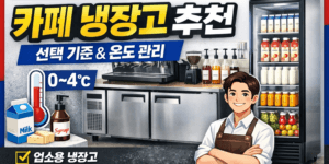 카페 업소용 냉장고와 테이블형 냉장고 예시 이미지