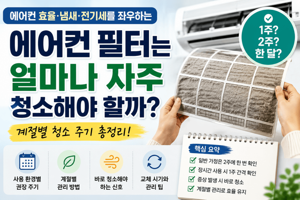 에어컨 필터 청소 주기 계절별 관리 방법